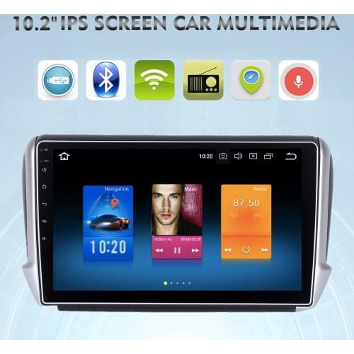 Dasaita for Peugeot 2008 208 din GPS for Peugeot 10.2" Android Car GPS Radio Player DSP Stereo Multimedia on board Computer Navi