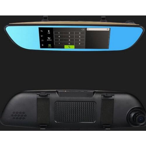 ROM 16GB 7 inch Full HD 1080P Bluetooth WIFI FM Map Free Update Dual Lens Camera Rearview mirror Special Android 4.4 Car DVR
