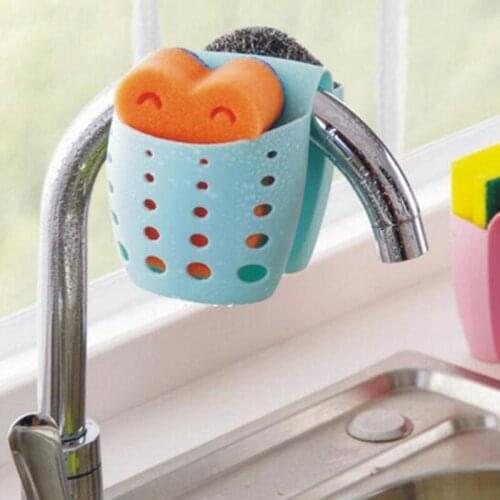 Household Kitchen Gatget Sink Rack Draining Hanging Storage Basket Bathroom Soap Hang Shelving Water Faucet Basket Kitchen Tools