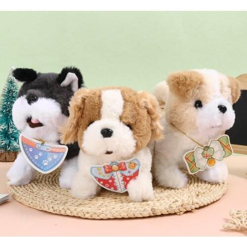 Electric Plush Robot Dog Valentines Day Baby Gift Realistic Plush Simulation Smart Dog Barking Walking