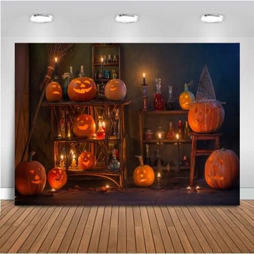 Halloween photography background wizard house portrait photo booth backdrop pumpkin happy halloween photocall backdrops