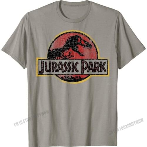 Jurassic Park Cracked Classic Vintage Logo Graphic T-Shirt Cotton Adult Tshirts Design T Shirt Slim Fit Comics