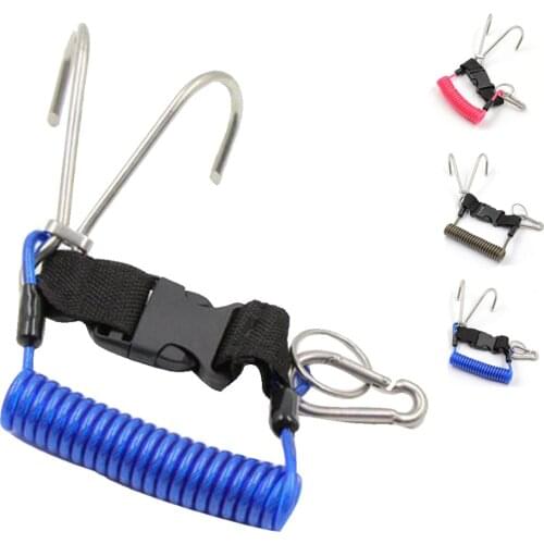 HobbyLane Stainless Steel Diving Drift Reef Hook Spiral Coil Lanyard Diver Photography Accessory Flow Hook Safety Rope Hot Sale
