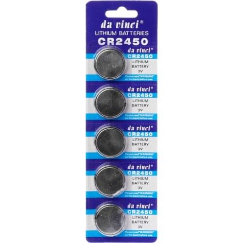 HX6A 5PCS Button Battery CR2450 Electronic Lithium Coin Cell Batteries 3V KCR2450 5029LC LM2450 Watch Toy Remote