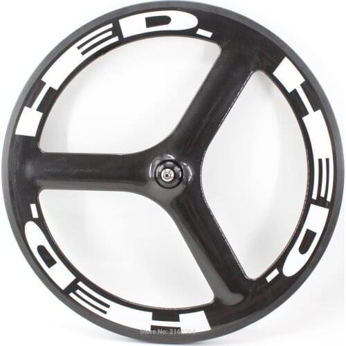 Newest 700C Road Track Fixed Gear bicycle 3K UD 12K full carbon bike wheelset 3 spokes and tubular rim Tri-spoke +hubs Free ship