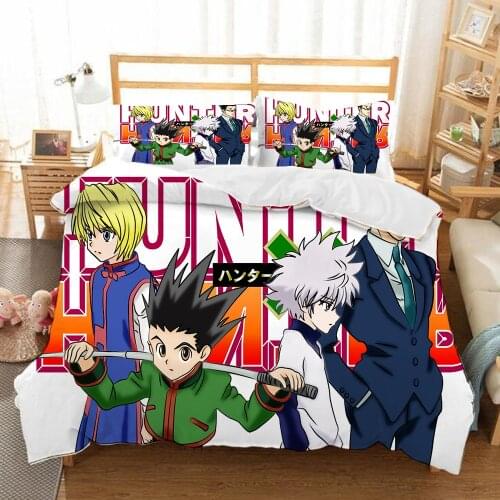 Anime Hunter 3D Printed Killua Zoldyck Bedding Set Duvet Cover King Queen Full Twin Size for Bedroom Decor