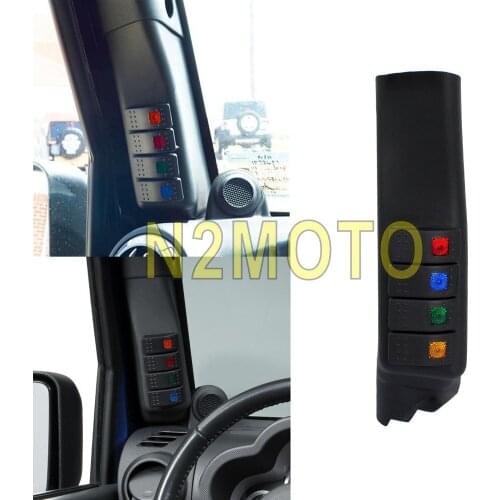 Left Hand A Pillar Switch Pod 4 LED Rocker Switches Panel Boat Rocker Switch for Jeep Wrangler 2007-2016