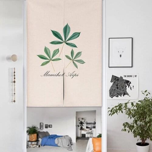 Plant Leaf Flower Pattern Linen Door Curtain Childrens Learning Bedroom Home Decor Tapestry Kitchen Curtain