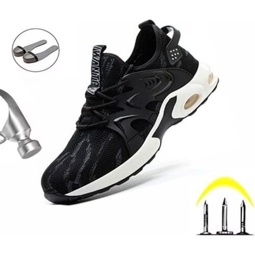 Fashion Safety Shoes Men Steel Toe Shoes Anti-puncture Work Sneakers Indestructible Work Sefety Boots Male Shoes Work Boots