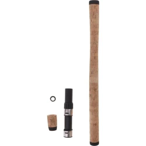 Soft Cork Fishing Rod Handle Long Straight Handle & Reel Seat Set for DIY Rod Building Repair