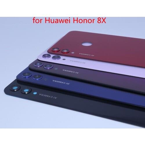 100% brand new battery back cover for Huawei Honor 8X battery glass back cover shell battery back cover + lens + LOGO