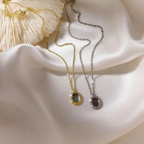 Origin Summer Minimalist Pros and Cons Geometrical Pendant Necklace for Women Korean Fashion Fritillaria Necklace Jewelry Gifts