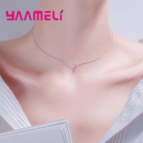 Japan Korean Simple 925 Sterling Silver Collar Bead Short Choker Necklace for Women Girls Wedding Party Charm Jewelry Drop Ship