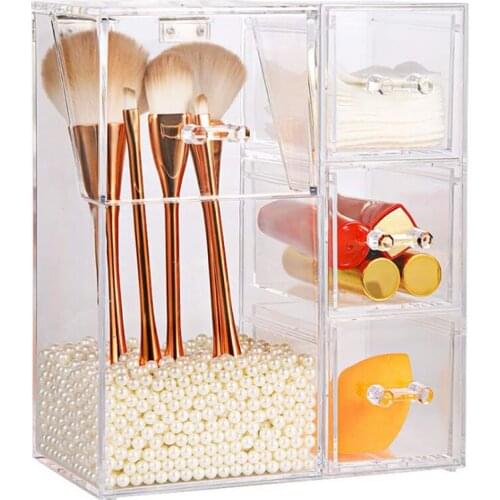 Clear Acrylic Makeup Brush Holder Makeup Organizer,Dust-Proof Cosmetic Storage Case Makeup Pencil Organizer