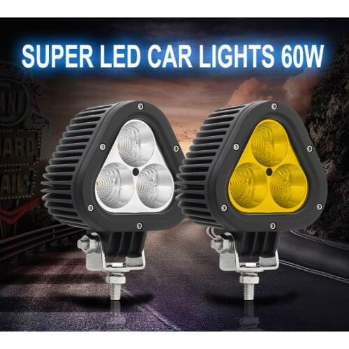 60W Off Road Led Work Lights Bar Lighting Fog Lamp Coche Driving Worklight 12V 24V for Jeep 4x4 SUV Cars Truck Moto