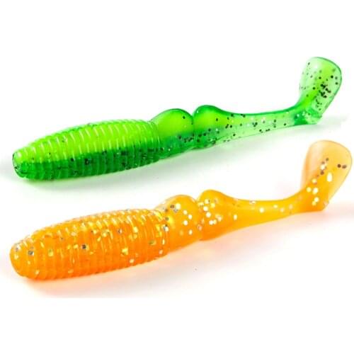 TEUKIM 4pcs Japanese Fesign Bait Silicone Worm Bait 1.7g 4.5g T-tail Artificial Soft Baits Wobblers Swimbait Sea Fish Shad Fish