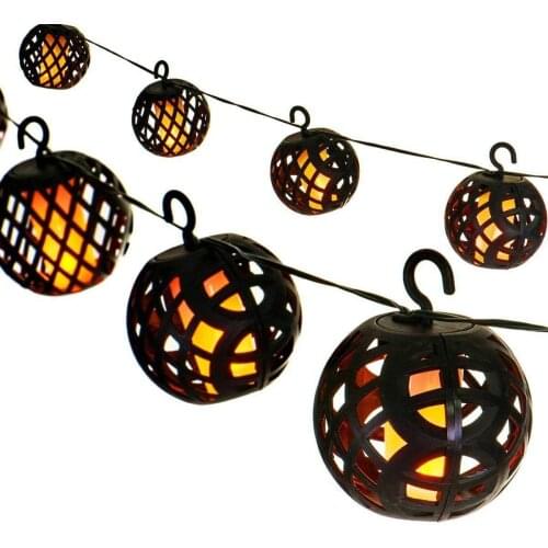 Thrisdar 4M 8 LED Dancing Flickering Flames Solar String Lights Globe Ball Christmas Fairy String Garland Light For Garden Patio