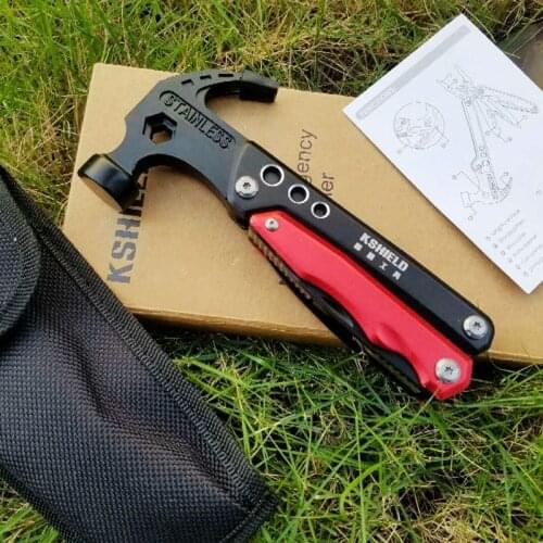 Outdoor new multifunctional tool fire axe, camping safety life-saving universal hammer
