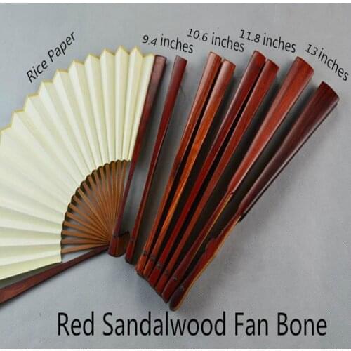 7-10" DIY Blank Rice Paper Rosewood Fan White Folding Fans Chinese Traditional Fan Adult Calligraphy Painting Fine Art Programs