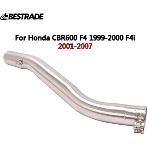 Motorcycle Exhaust Middle Mid Link Connector Pipe For Honda CBR600 F4 1999-2000 F4i 2001-2007 Stainless Steel Pipe Slip On 51mm