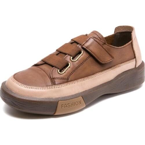 Ladies Sneakers Spring Shoes 2021 New Genuine Leather Casual Women Shoes Large Size 35-40 Fashion Flat Girl Student Shoes