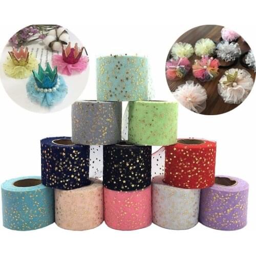 1Pcs 22M 6cm Star Net yarn Ribbons DIY Apparel Sewing Ribbon Crafts Christmas Wedding Party Decoration Bow Packaging Fabric