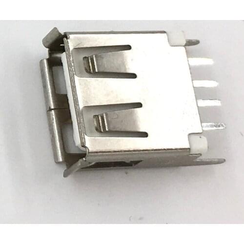10pcs USB 2.0 4Pin A Type Female Socket Connector Curly Mouth Straight Foot Data Transmission Charging