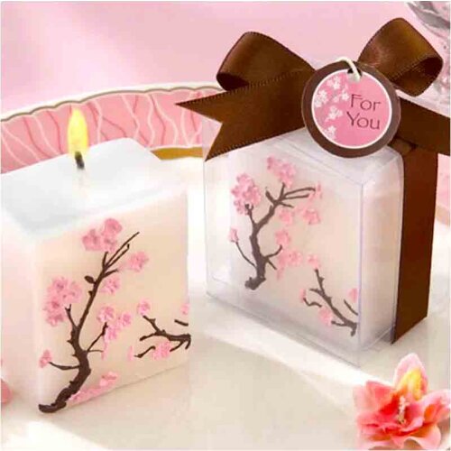 100pcs/lot Cherry Blossom Candle Romantic Wedding Favor Party Candle Decorative Baby Shower Gift