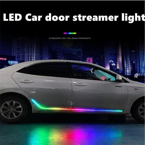 12V Car LED Door Lights Decoration Light Waterproof Automobiles Flexible Door Lamp Under Car Door Strip Lamp Auto Ambient Lamps