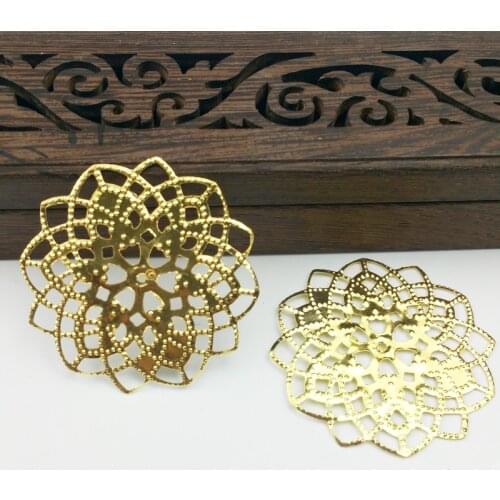 20pcs 40mm Filigree Wraps Metal Charms For Embellishment Scrapbook DIY Jewelry Metal Craft Headwear accessories