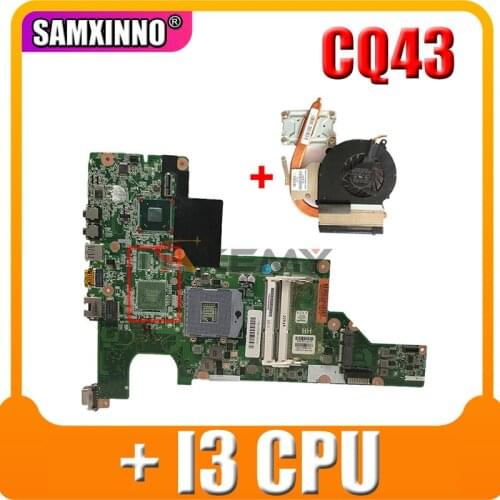 646177-001 CQ43 motherboard HM65+ I3 CPU + radiator For HP CQ43 CQ57 430 431 435 630 635 Laptop Motherboard