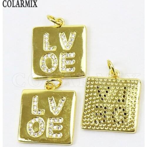 8 Pcs Tiny jewelry pendant Love Charms Square jewelry Pendant Gift fashion Jewelry pendant Gift 7402