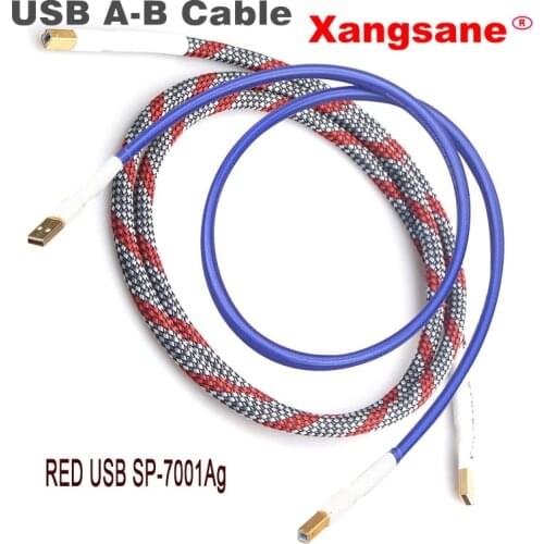 Audiophile Hifi Audio Cable Single Crystal Copper Silver-plated USB Sound Card Line DAC Data Line Square Mouth A-B Fever