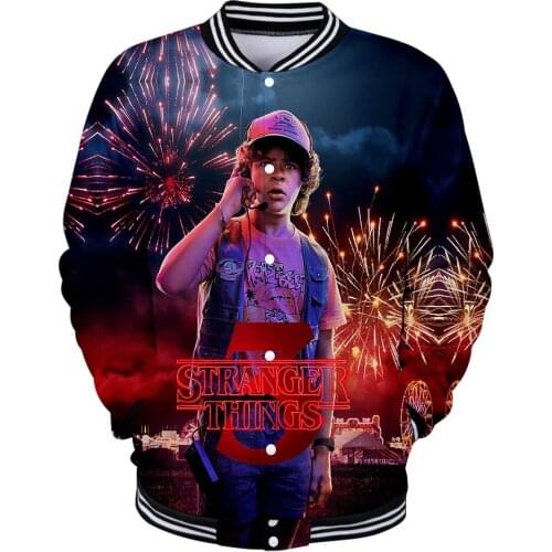 Stranger Things 3D Printed Baseball Jackets Women/Men Fashion Long Sleeve Jacket Casual Streetwear Clothes