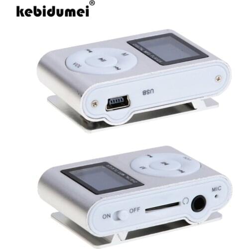 Kebidumei Mini USB Clip Digital MP3 Player LCD Screen display Support 32GB Micro SD TF Card FM radio