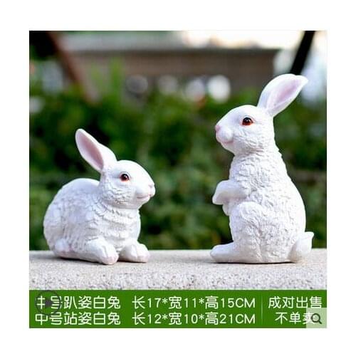 Home Zhize garden animal ornaments simulation rabbit glass steel sculpture landscape decoration residential balcony kindergar