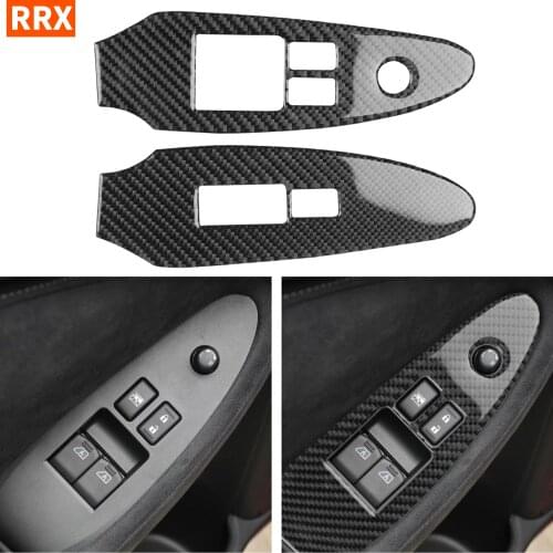 Door Window Lift Control Panel Cover Sticker For Nissan 370Z Z34 2009-On Basic Edition Modified Interior Car Accessories