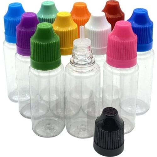 PET Vial 15ml Plastic Dropper Bottles With Childproof Cap Tip For Eye Drop Liquid Hard Jar 100pcs