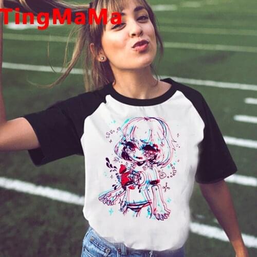 Japanese Anime Harajuku E-girls Punk tshirt t shirt women couple tumblr casual vintage t-shirt t shirt graphic tees women