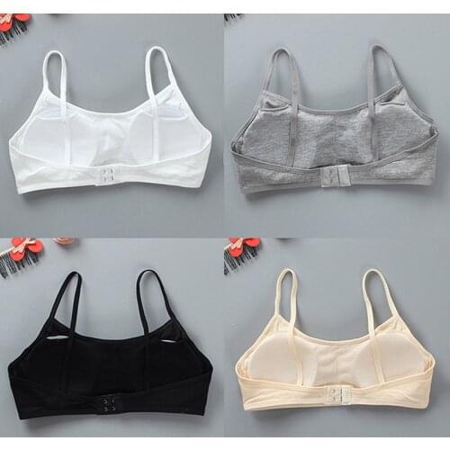 8-16 Years Cotton Girls Training Bra Puberty Schoolgirl Detachable Chest Pad Sports Bras Girl Underwear Tube Top Daily Fitness