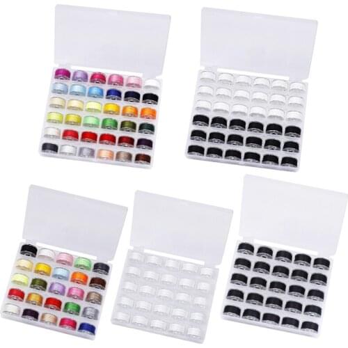 Imzay 25/36 Pcs Sewing Machine Bobbins Thread Set Multicolor Thread Spools Plastic Bobbins With Thread Home Sewing Accessories