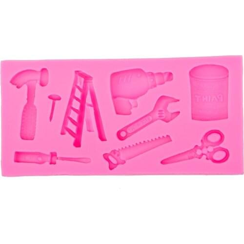 Repair Tools wrench scissors fondant silicone decoration mold DIY Cake Decorating Tools Baking mould F0517