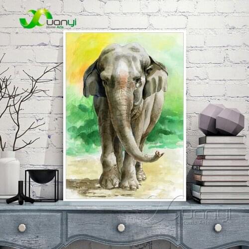 Watercolor Elephants Canvas Paintings Home Decor Art Modular Wall Picture For Chrildren Room Modern Prints No Frame PR1394