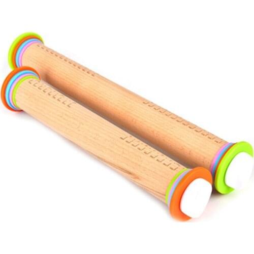 2-Piece Rolling Pin Adjustable Christmas Rolling Pin Scale Rolling Dough Kneading Tool Flour Stick