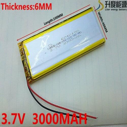 10pcs 3.7V 3000mAh 6040100 Lithium Polymer Li-Po li ion Rechargeable Battery cells For Mp3 MP4 MP5 GPS mobile bluetooth