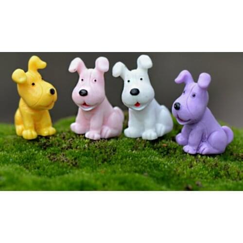 ZOCDOU 4 Pieces Mini Dog Model Small Statue Figurine Micro Crafts Ornament Miniatures Boy DIY Home Garden Decor Doll Toy Farm