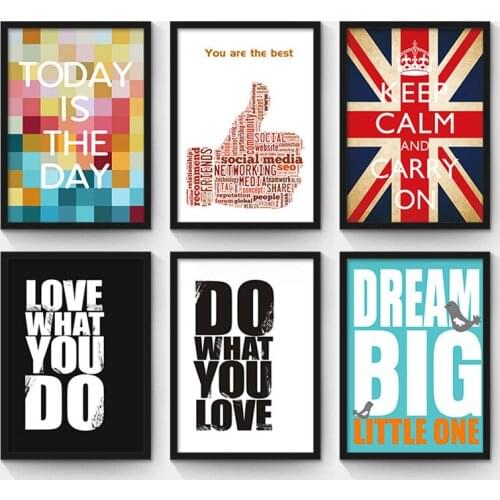 Motivational posters adornment wall picture Simple words letter oil painting Retro bar cafe posters wall painting
