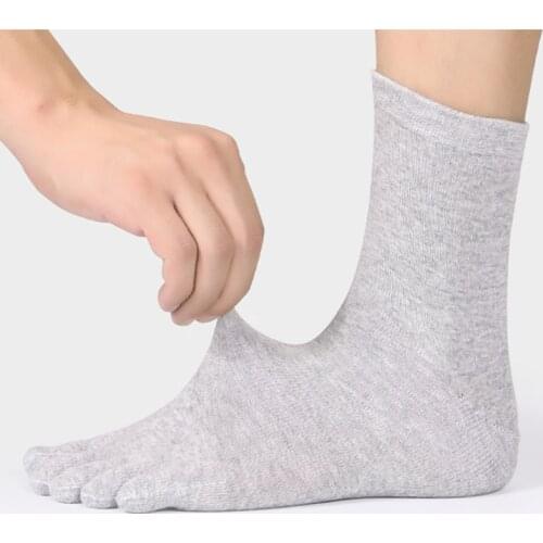 Unisex Toe Socks Men Women Five Fingers Socks Breathable Cotton Socks Sports Running Solid Color Black White Grey happy Soks Sox
