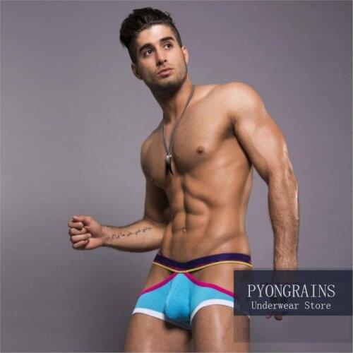 PYONGRAINS Sexy Men Underwear Personal Briefs Bikini G-string Thong Jockstrap Tanga Gay Underwear Shorts T-back Penis Pouch