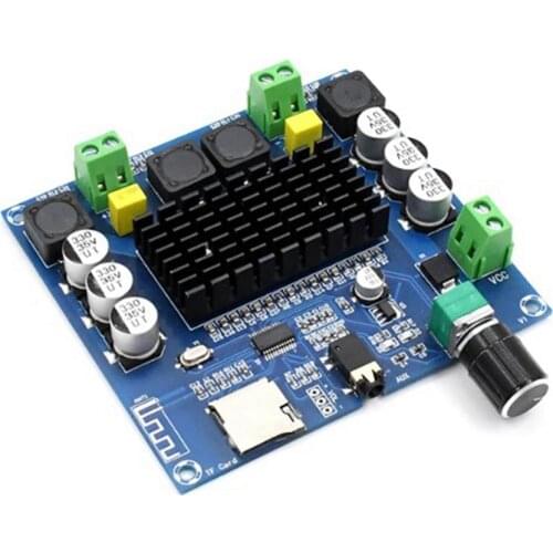 XH-A105 Bluetooth 5.0 TDA7498 digital amplifier board 2x100W Stereo Audio AMP Module Support TF Card AUX